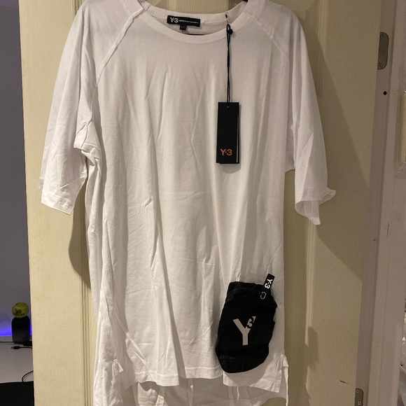 Y3 Yohji yamamoto white tee with zipper pouch - Picture 1 of 6